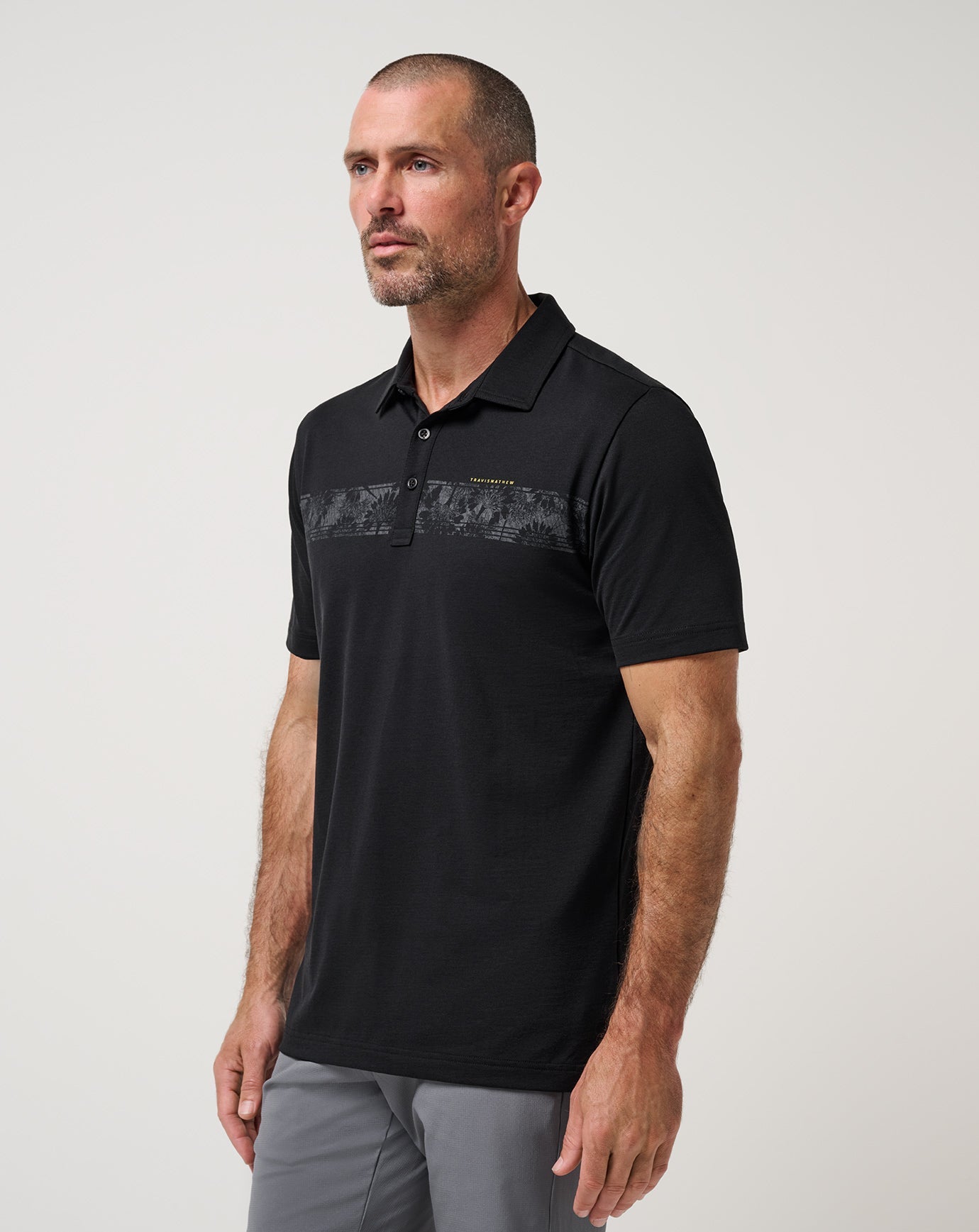 Black Travis Mathew Performance Jersey Flight Polo