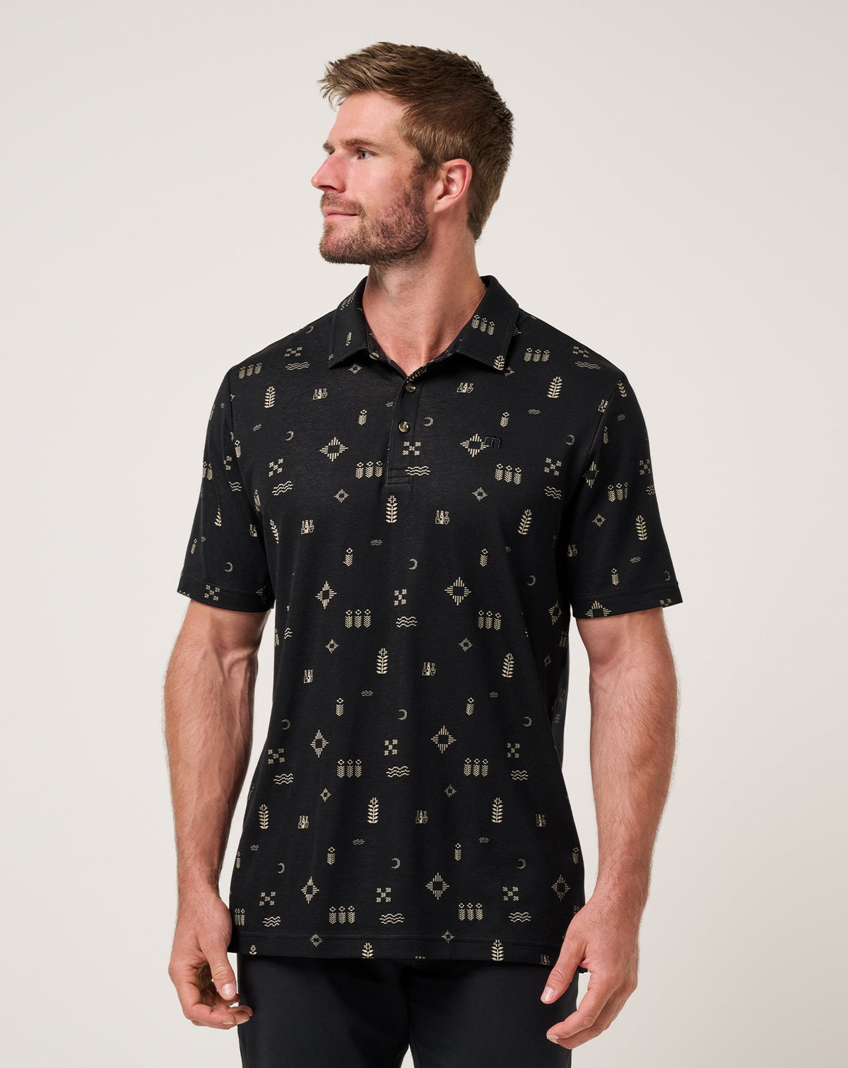 Black Travis Mathew Weather Patterns Polo