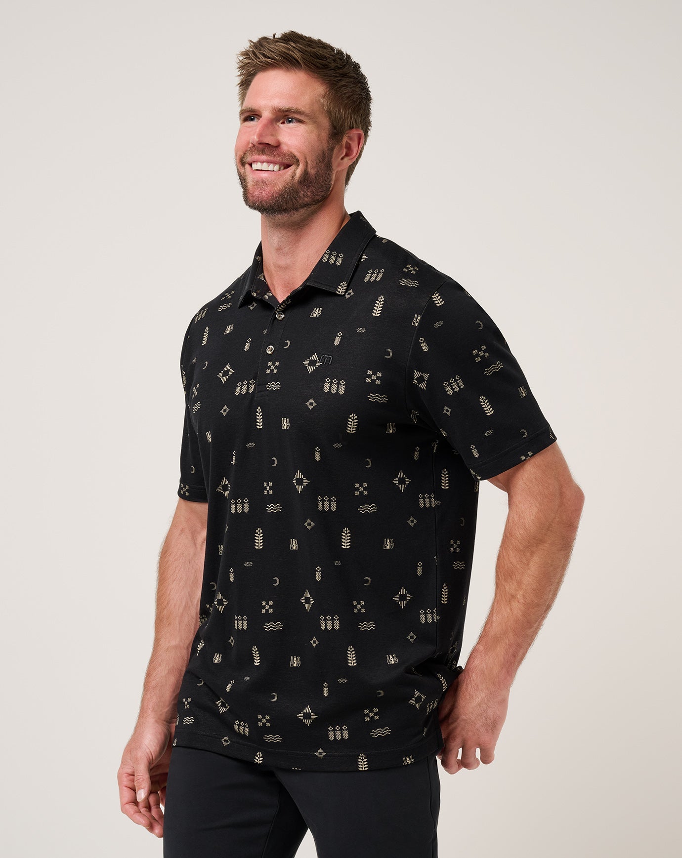 Black Travis Mathew Weather Patterns Polo