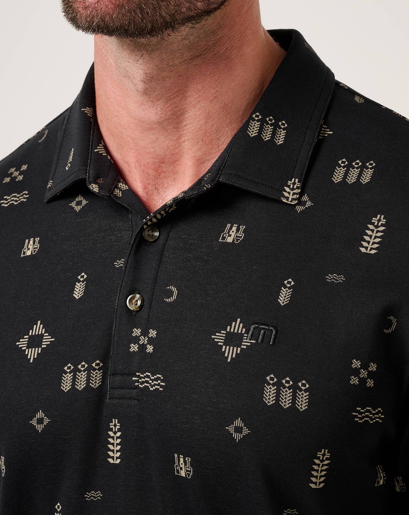 Black Travis Mathew Weather Patterns Polo