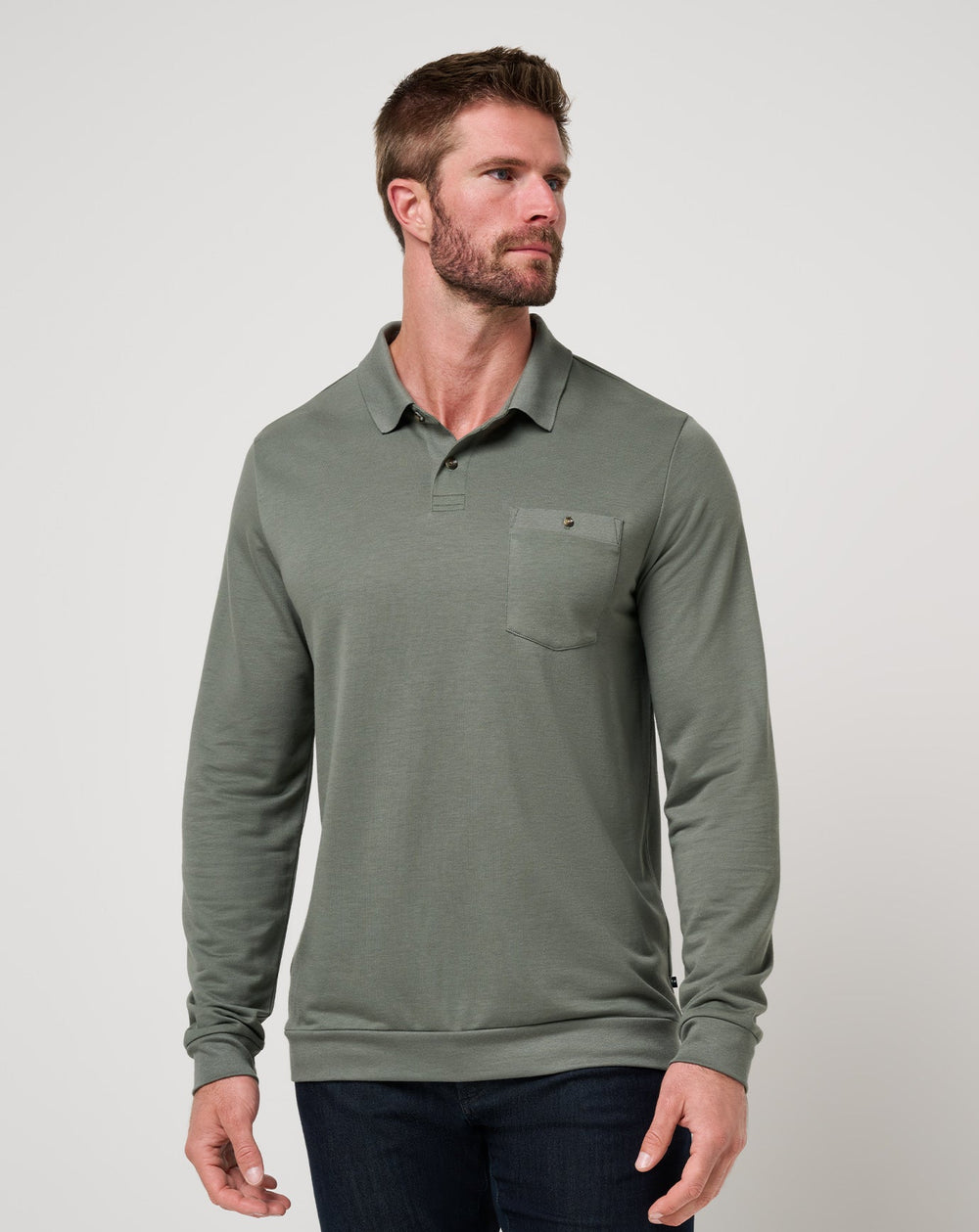 Dark Olive Travis Mathew December First Long Sleeve Polo
