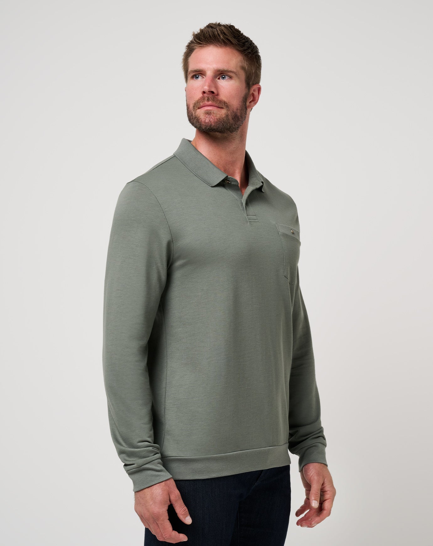 Dark Olive Travis Mathew December First Long Sleeve Polo