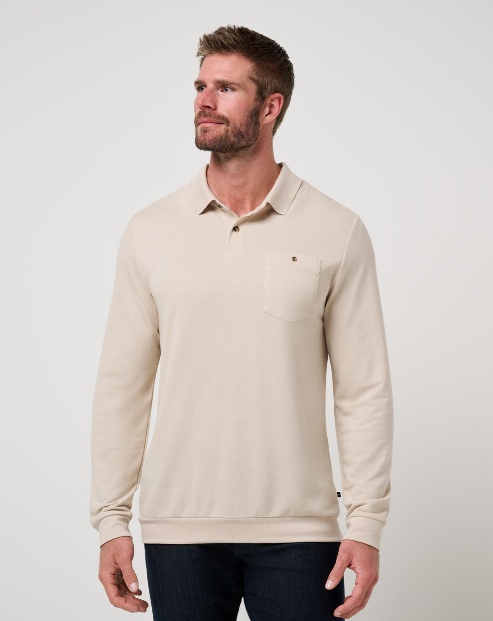 Italian Sand Travis Mathew December First Long Sleeve Polo