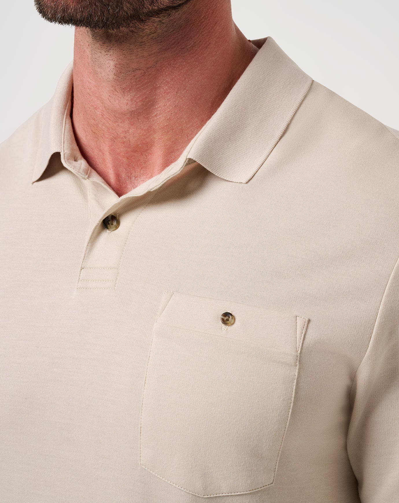Italian Sand Travis Mathew December First Long Sleeve Polo