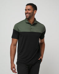 Dark Olive Travis Mathew Heater Pro Color Block Polo