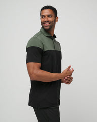 Dark Olive Travis Mathew Heater Pro Color Block Polo