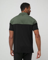 Dark Olive Travis Mathew Heater Pro Color Block Polo