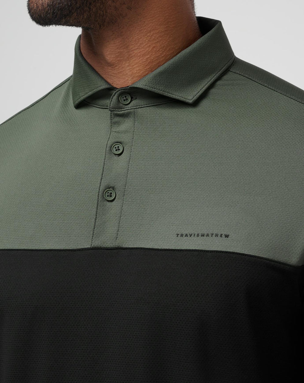 Dark Olive Travis Mathew Heater Pro Color Block Polo