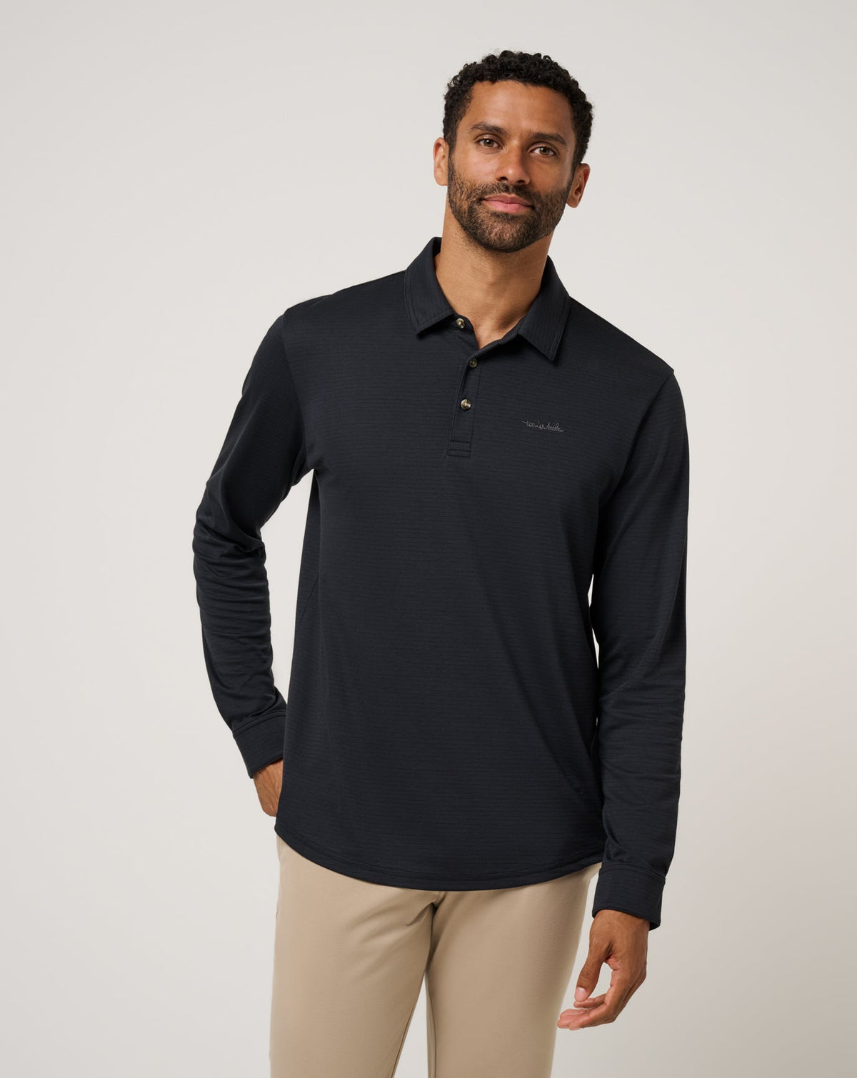 Black Travis Mathew The Zinna 2.0 Long Sleeve Polo