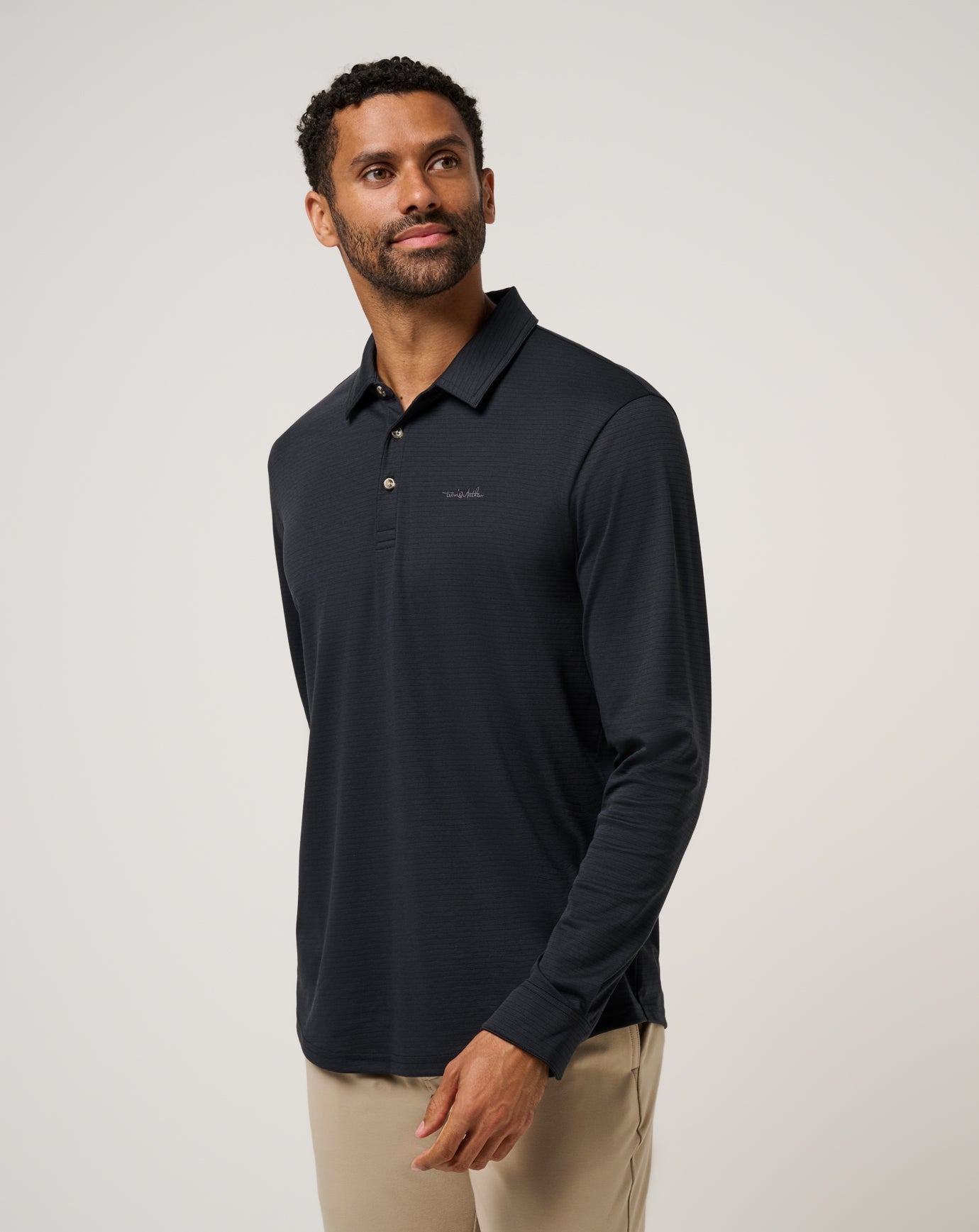Black Travis Mathew The Zinna 2.0 Long Sleeve Polo