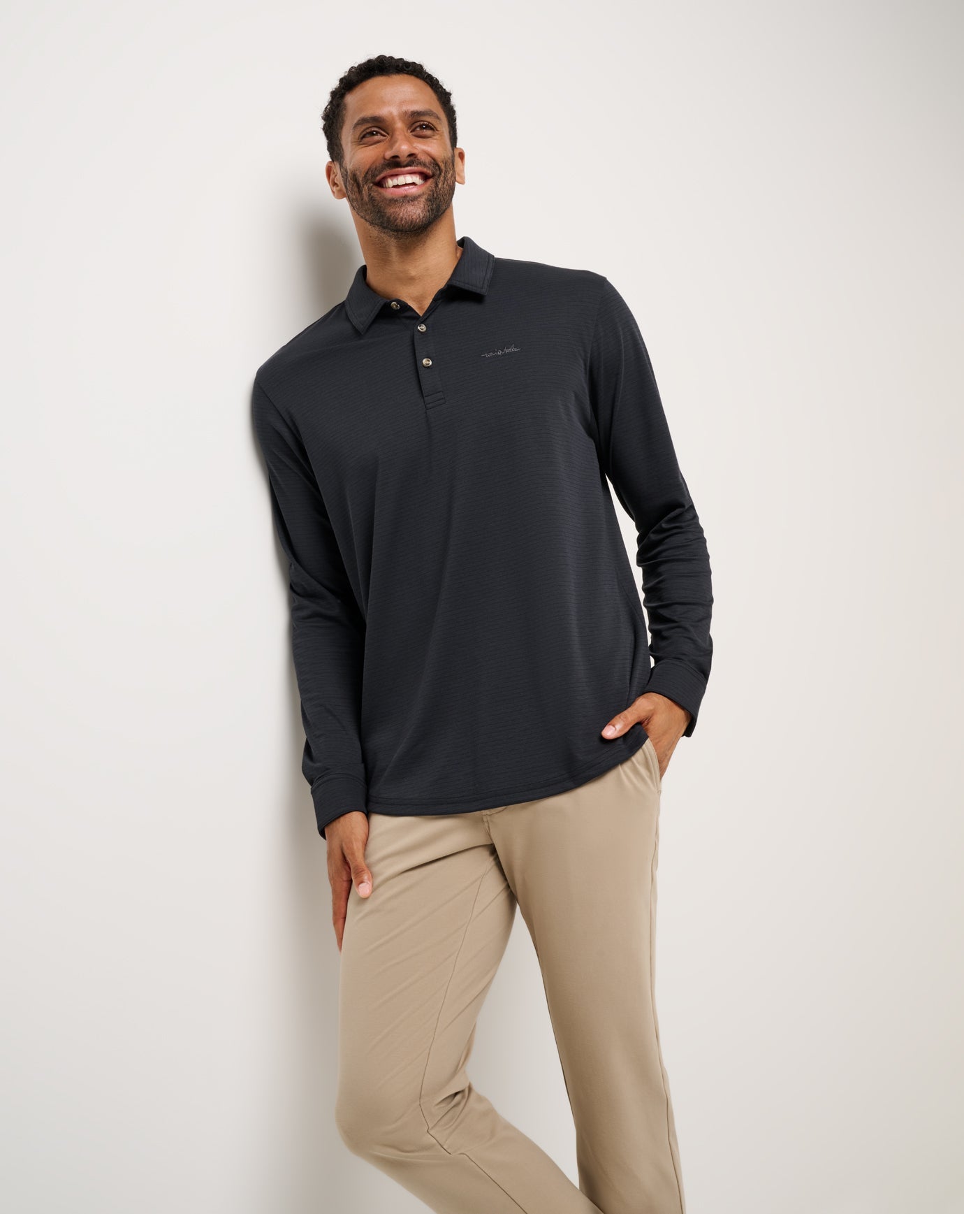 Black Travis Mathew The Zinna 2.0 Long Sleeve Polo