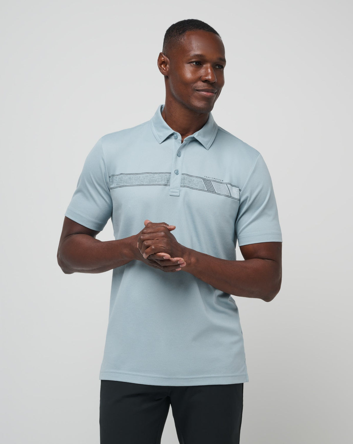 Heather Dusty Blue Travis Mathew Fresh Catch Polo