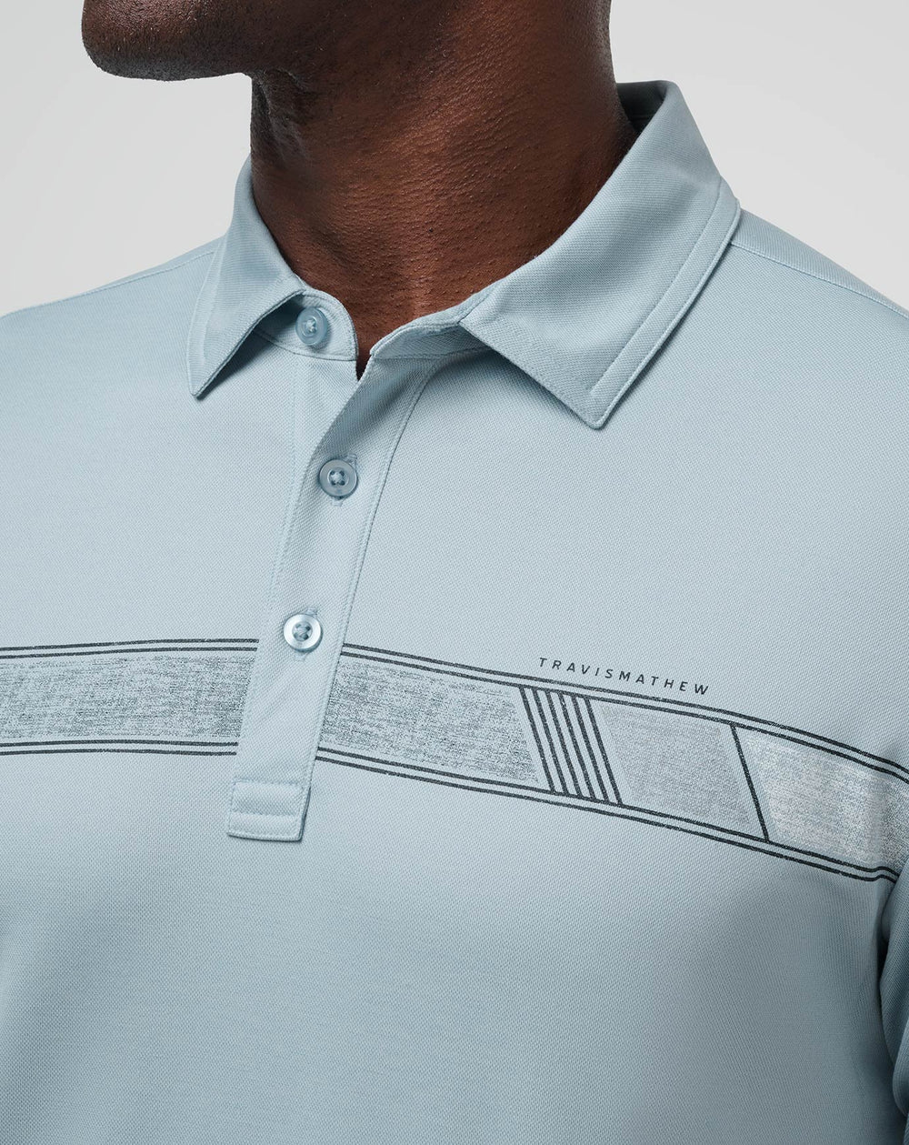 Heather Dusty Blue Travis Mathew Fresh Catch Polo