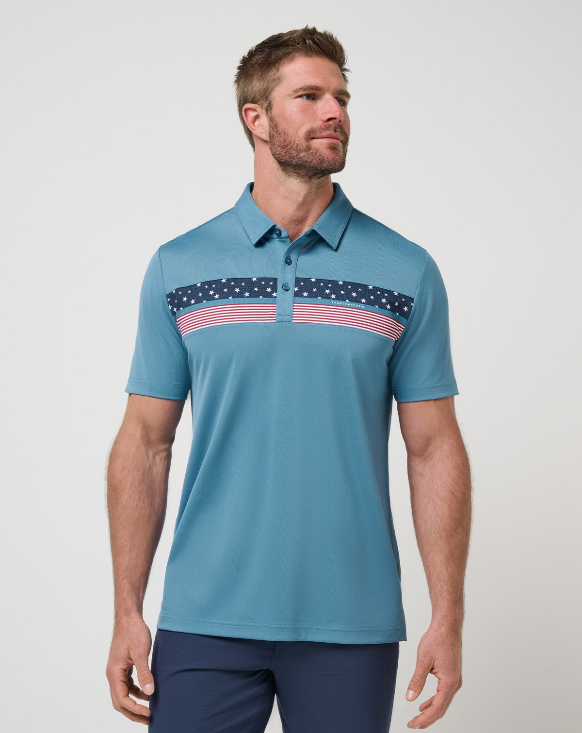 Captains Blue Travis Mathew Good Good Patriot Polo