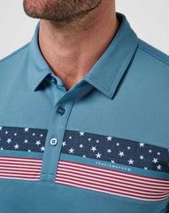 Captains Blue Travis Mathew Good Good Patriot Polo
