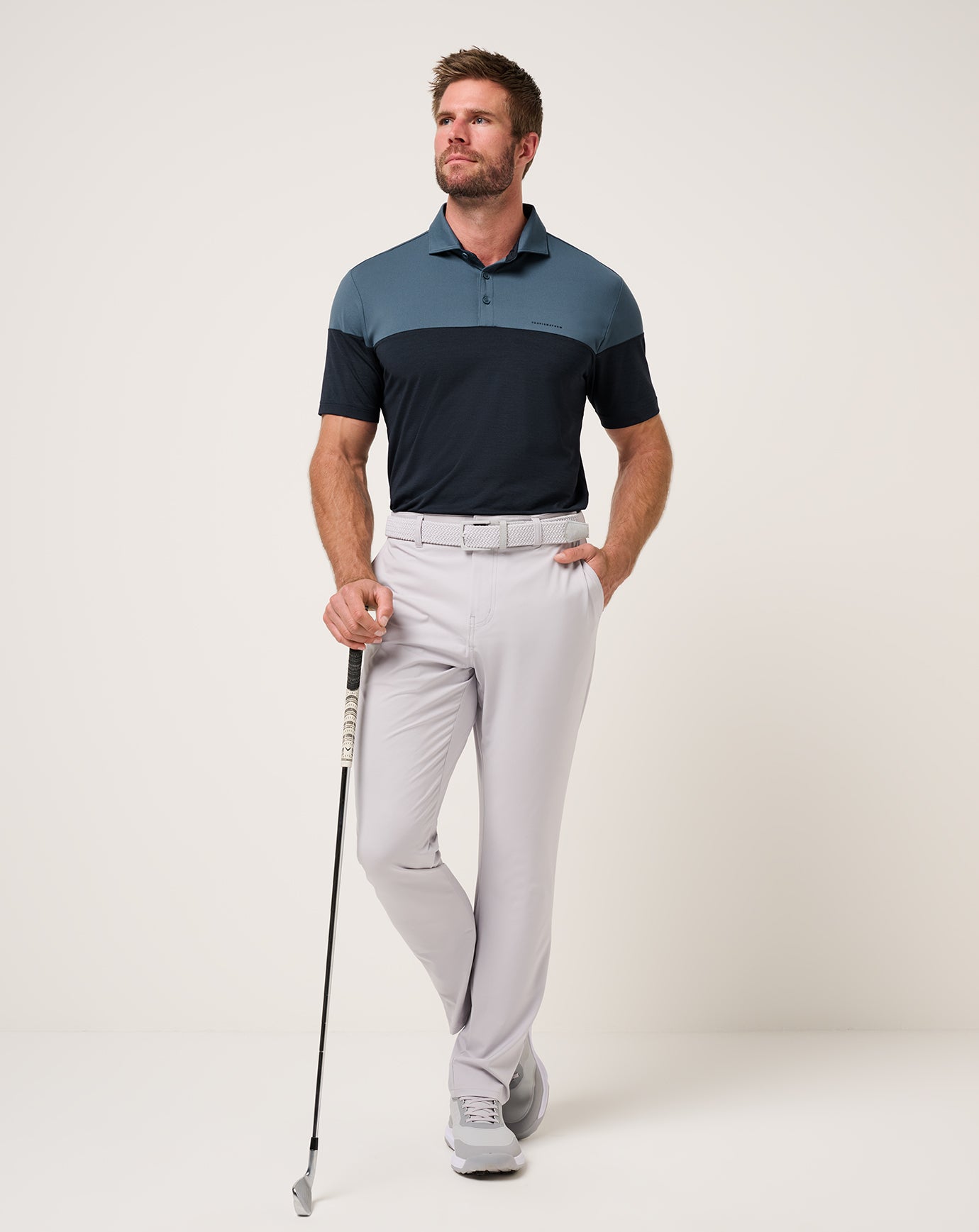 Bering Sea Travis Mathew Heater Pro Color Block Polo