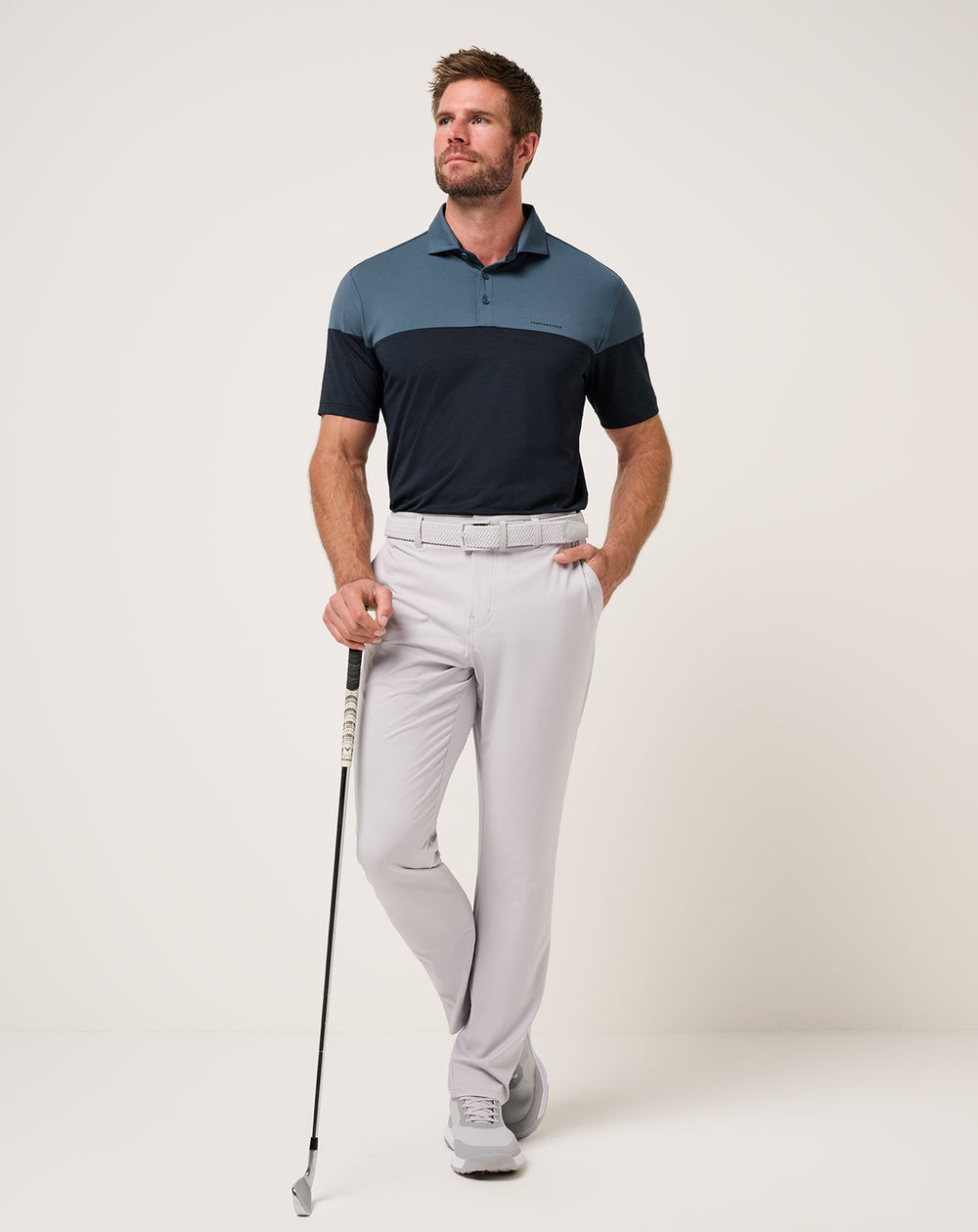 Bering Sea Travis Mathew Heater Pro Color Block Polo