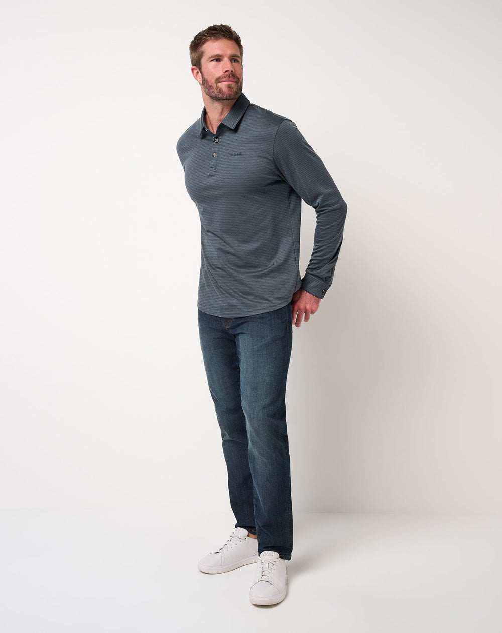 Mood Indigo/Vintage Indigo Travis Mathew The Zinna 2.0 Long Sleeve Polo