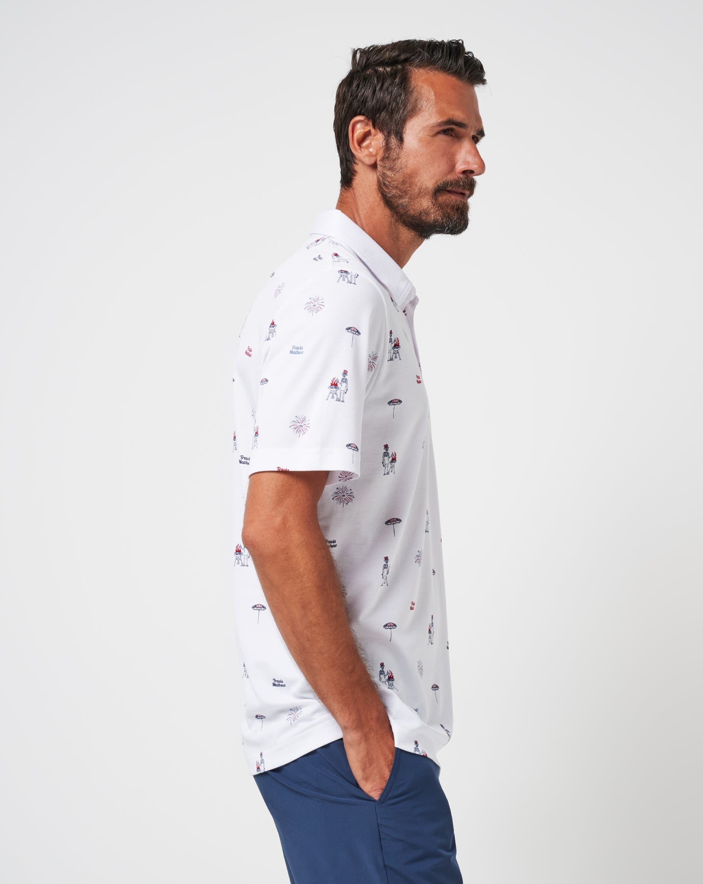 White Travis Mathew Neighborhood Party Polo