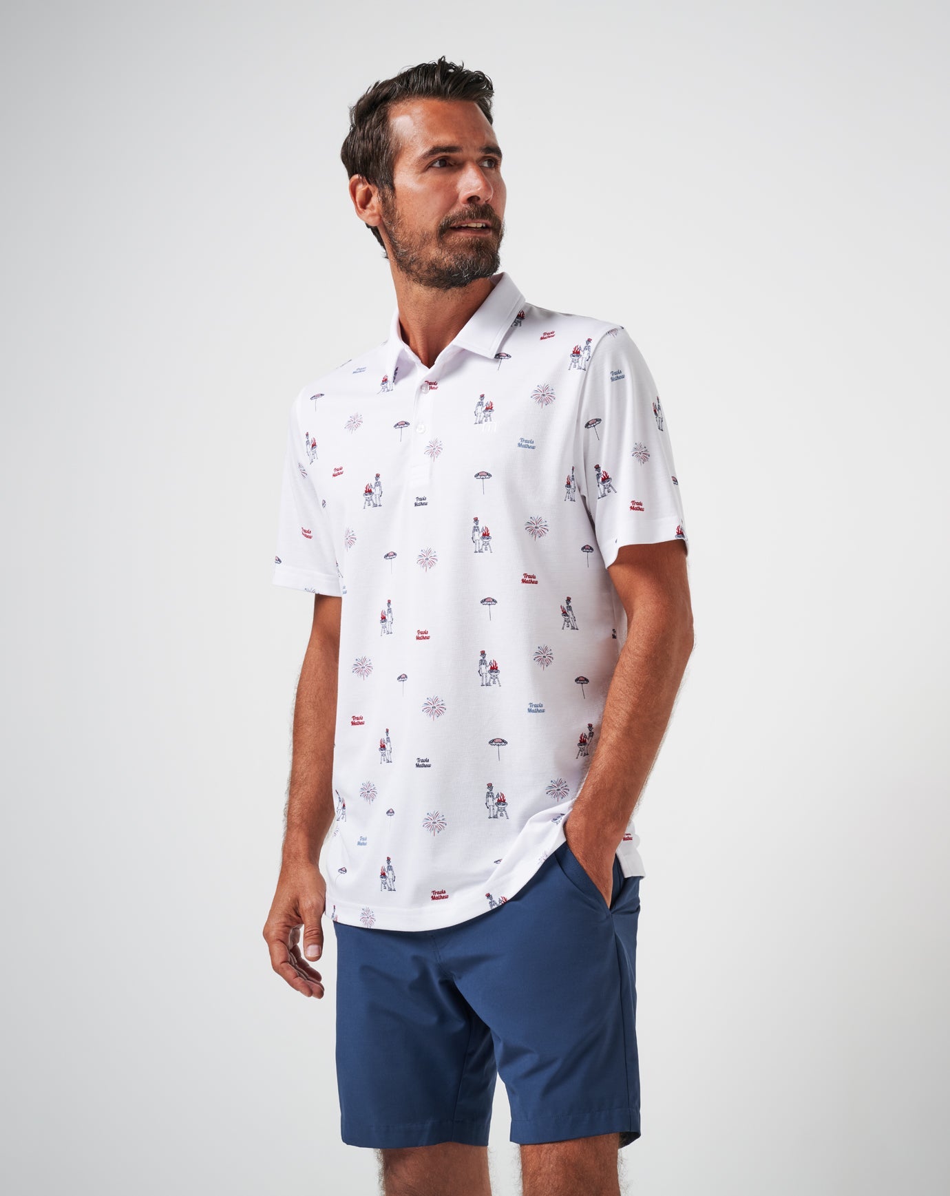 White Travis Mathew Neighborhood Party Polo