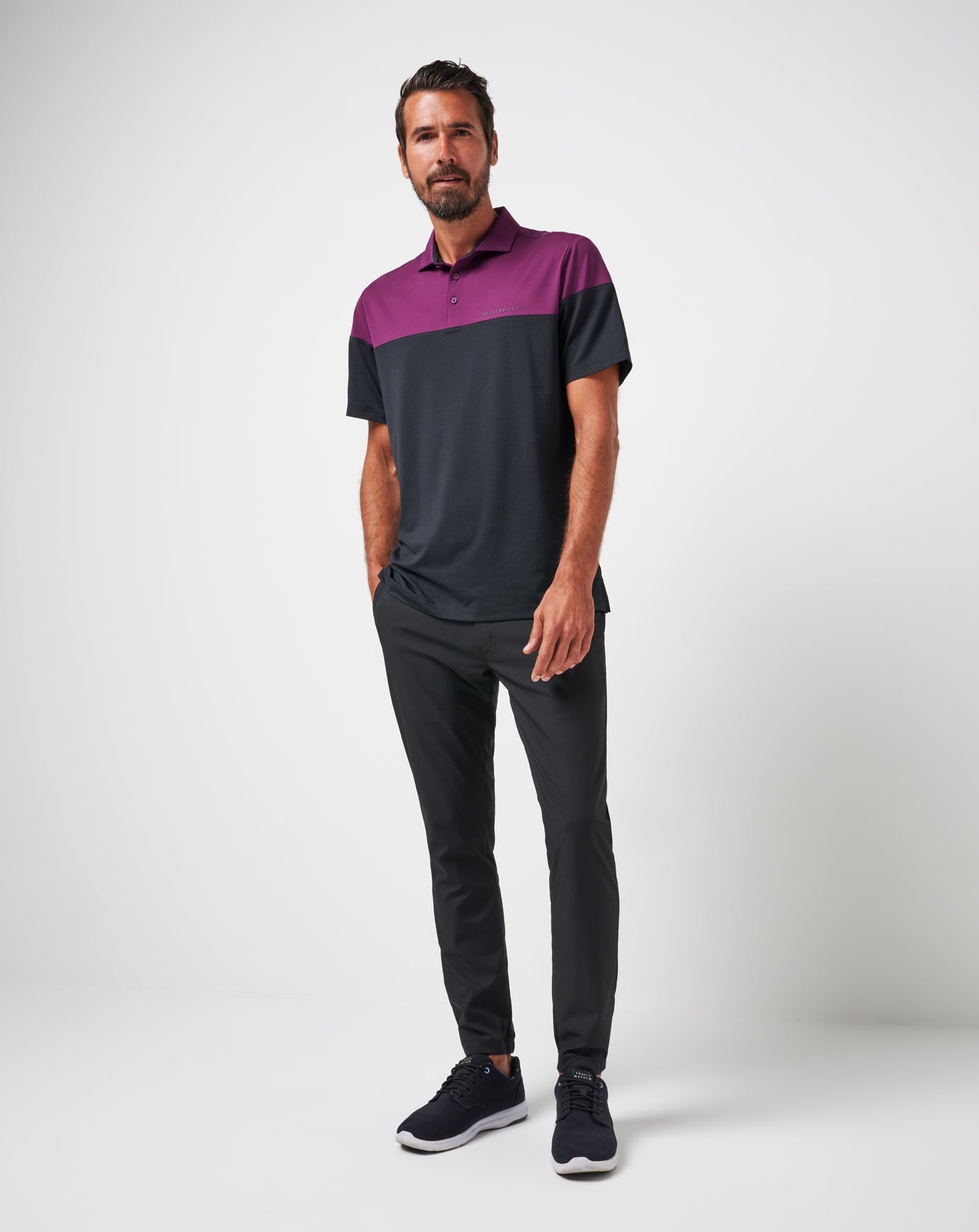 Black Travis Mathew Burnley Pushback Polo