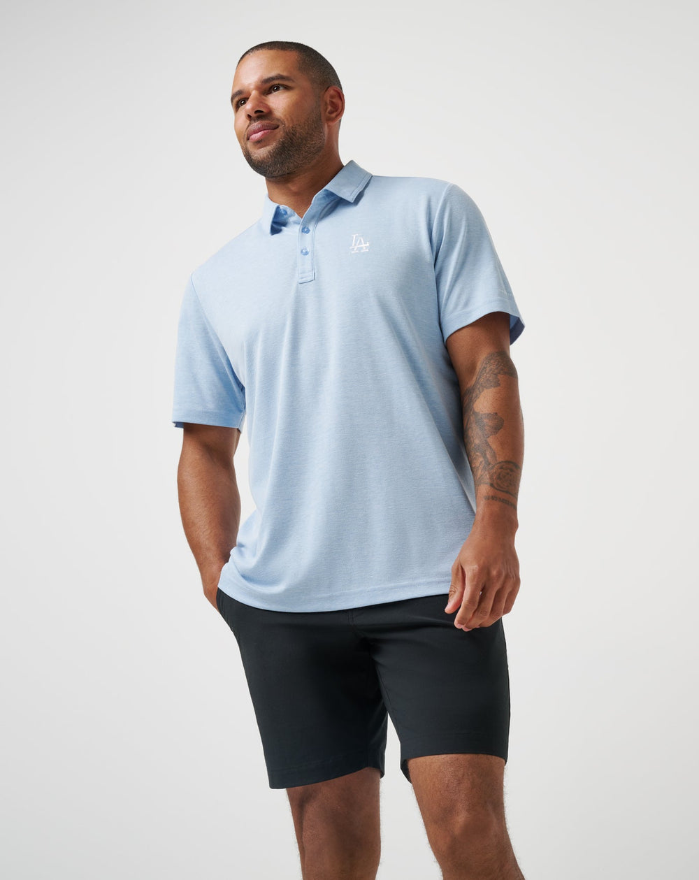 Heather Blue Travis Mathew Los Angeles Dodgers Playoff Pitch Polo