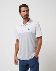 White/Heather Grey Travis Mathew Los Angeles Dodgers Home Run Leader Polo