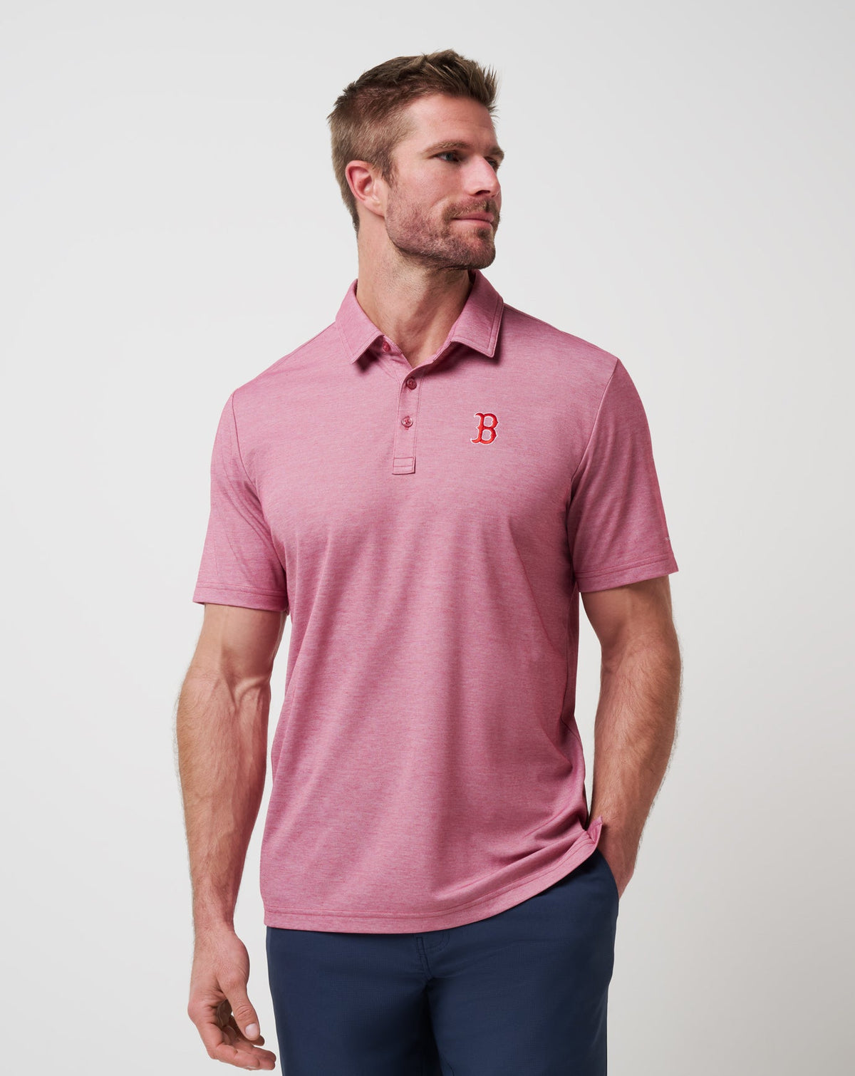 Heather Red Travis Mathew Boston Red Sox Playoff Pitch Polo