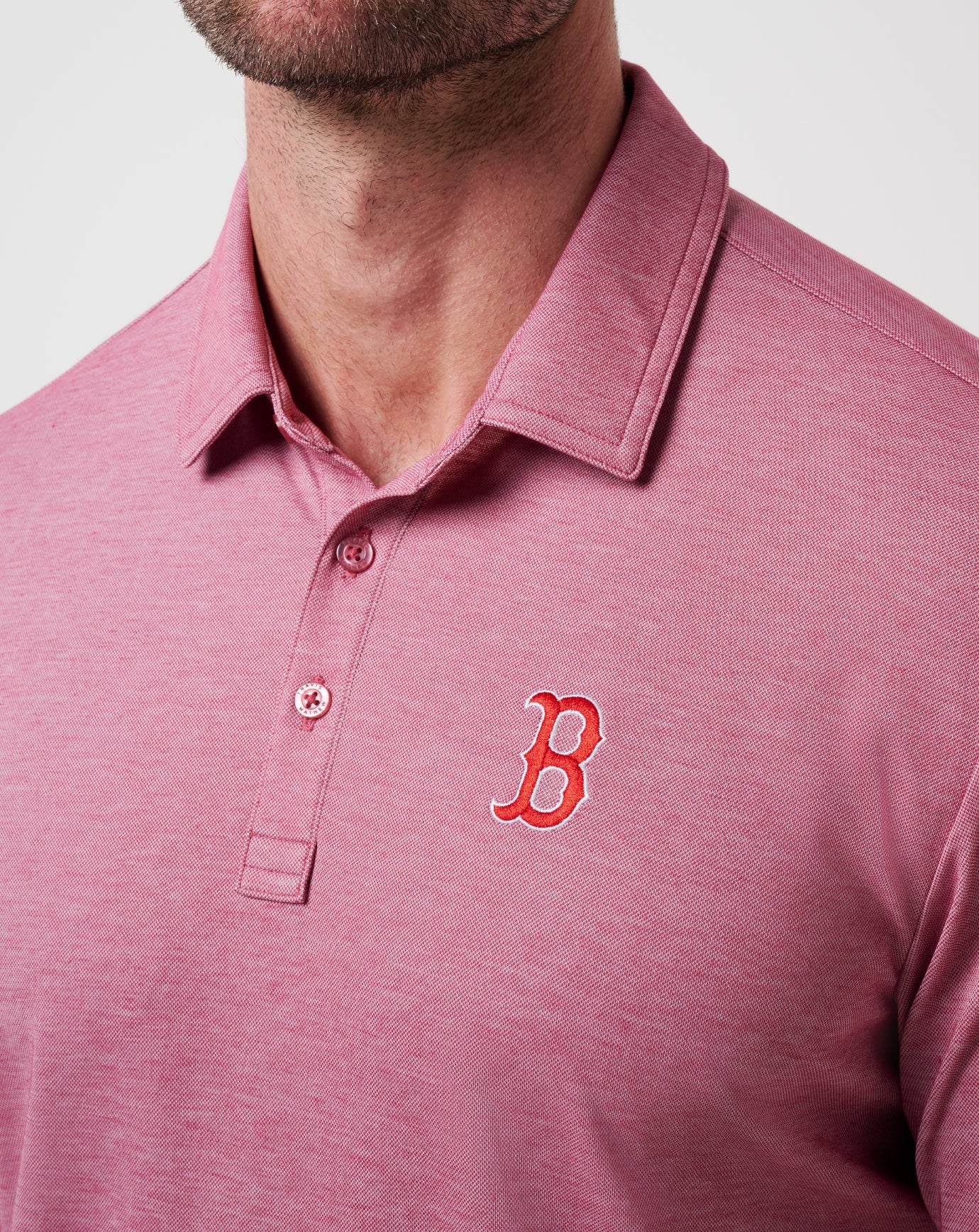 Heather Red Travis Mathew Boston Red Sox Playoff Pitch Polo