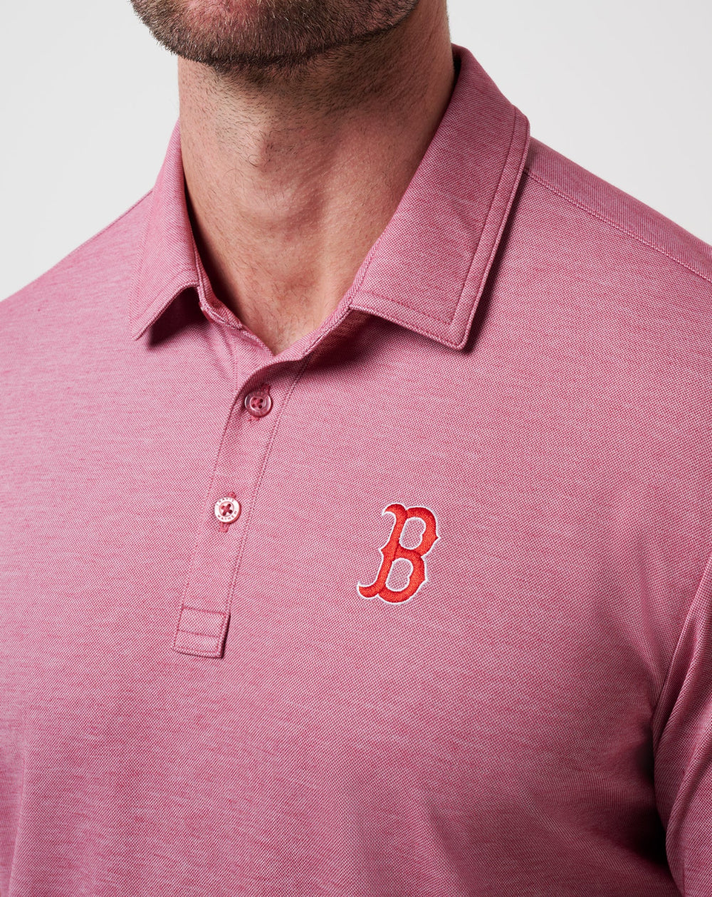 Heather Red Travis Mathew Boston Red Sox Playoff Pitch Polo