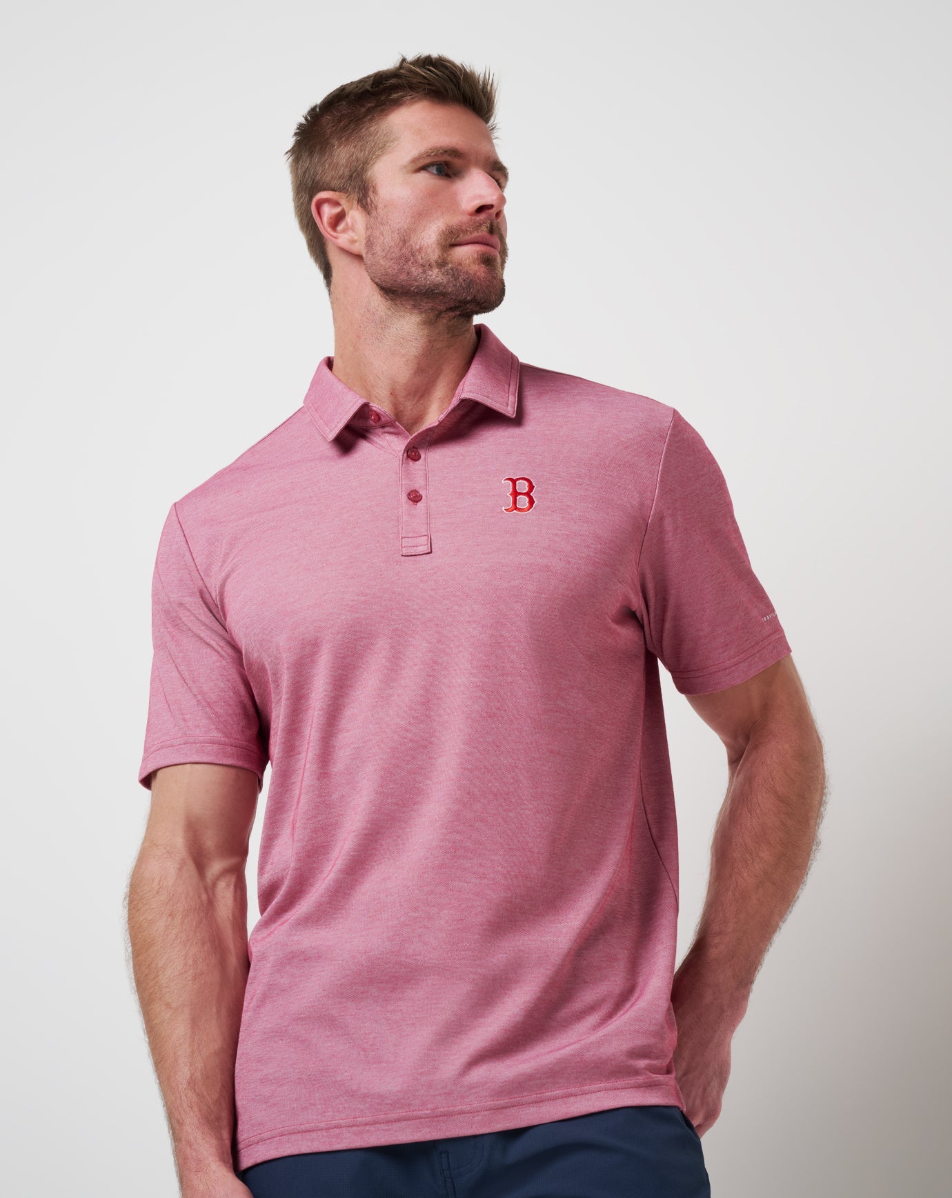 Heather Red Travis Mathew Boston Red Sox Playoff Pitch Polo
