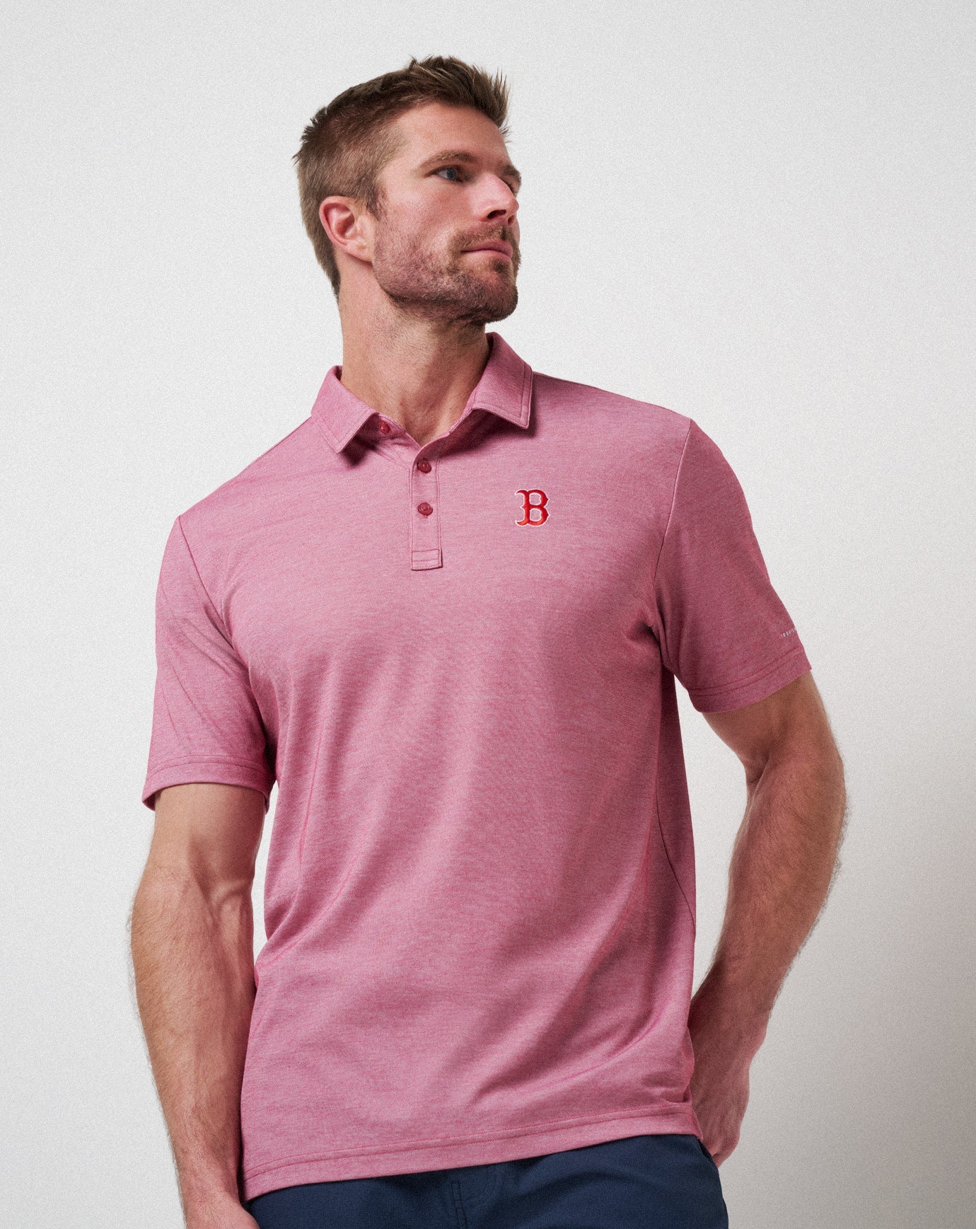 Heather Red Travis Mathew Boston Red Sox Playoff Pitch Polo