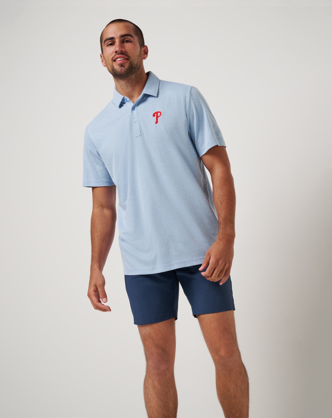 Heather Blue Travis Mathew Philadelphia Phillies Playoff Pitch Polo