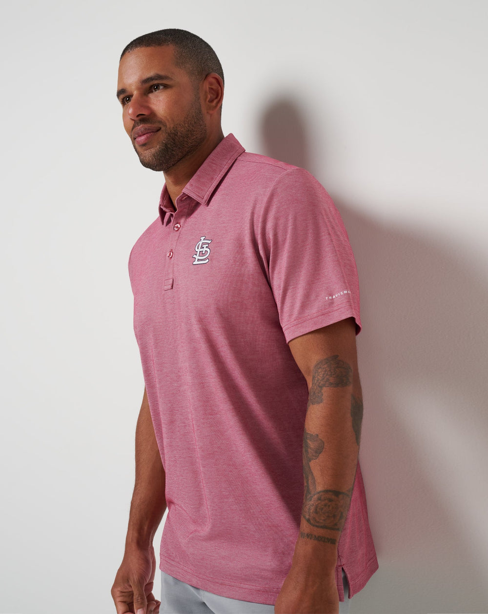 Heather Red Travis Mathew St Louis Cardinals Playoff Pitch Polo