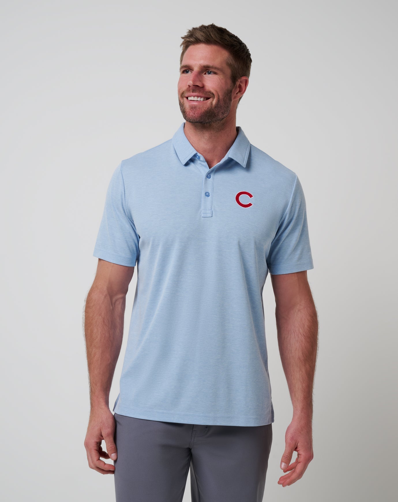 Heather Blue Travis Mathew Chicago Cubs Playoff Pitch Polo