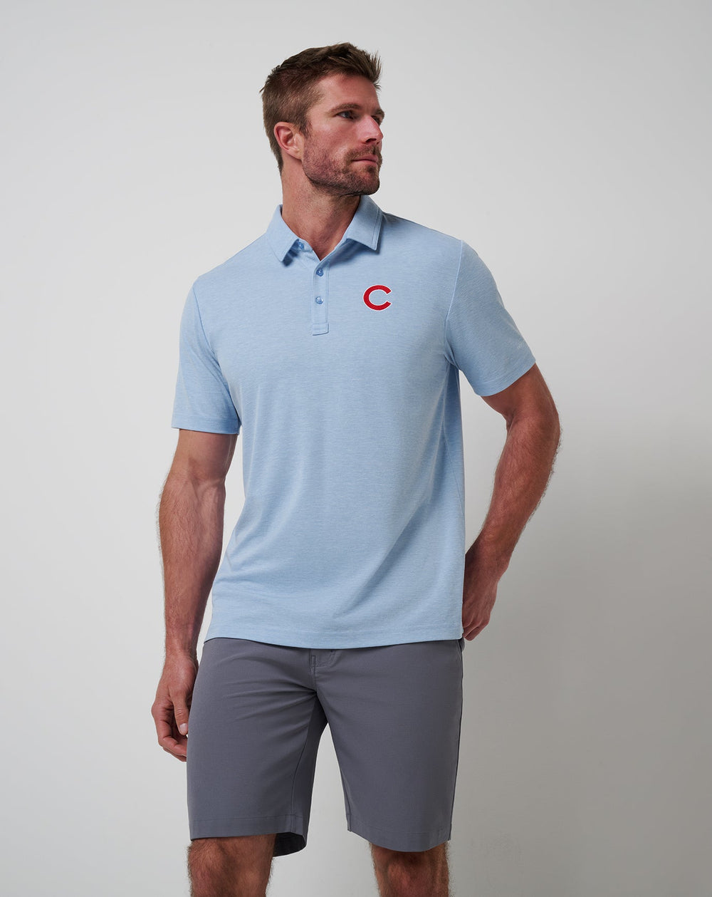 Heather Blue Travis Mathew Chicago Cubs Playoff Pitch Polo