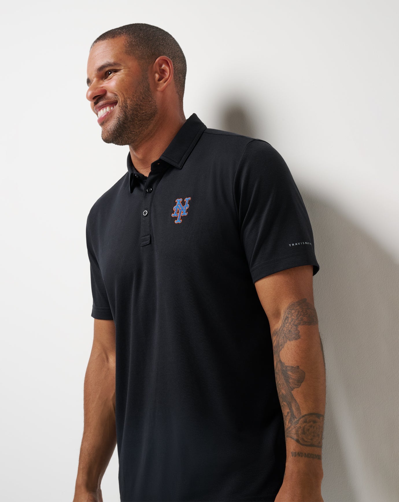 Black Travis Mathew New York Mets Playoff Pitch Polo