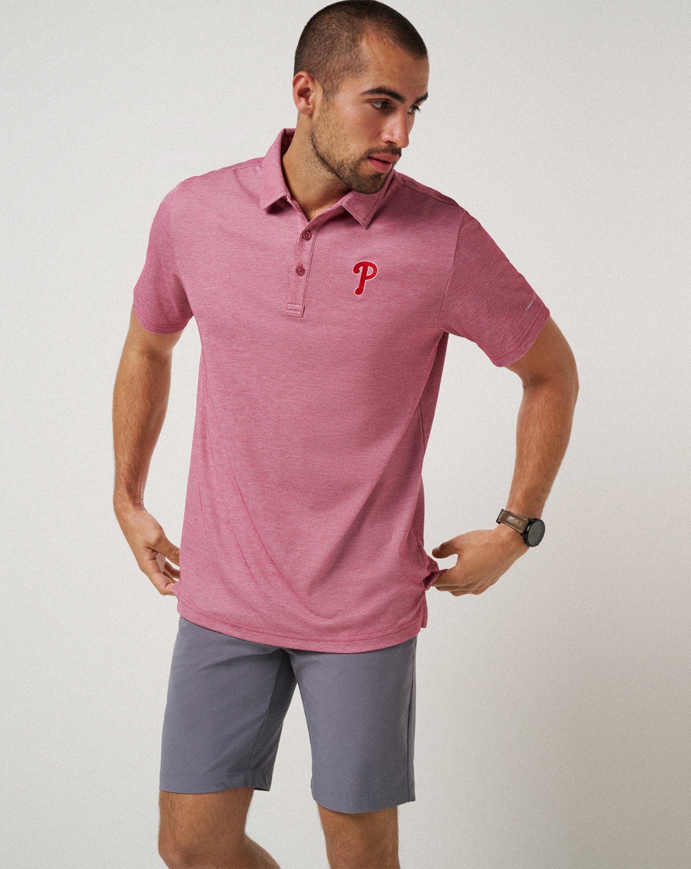 Heather Red Travis Mathew Philadelphia Phillies Playoff Pitch Polo