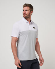 White/Heather Grey Travis Mathew Iowa Drop Back Polo