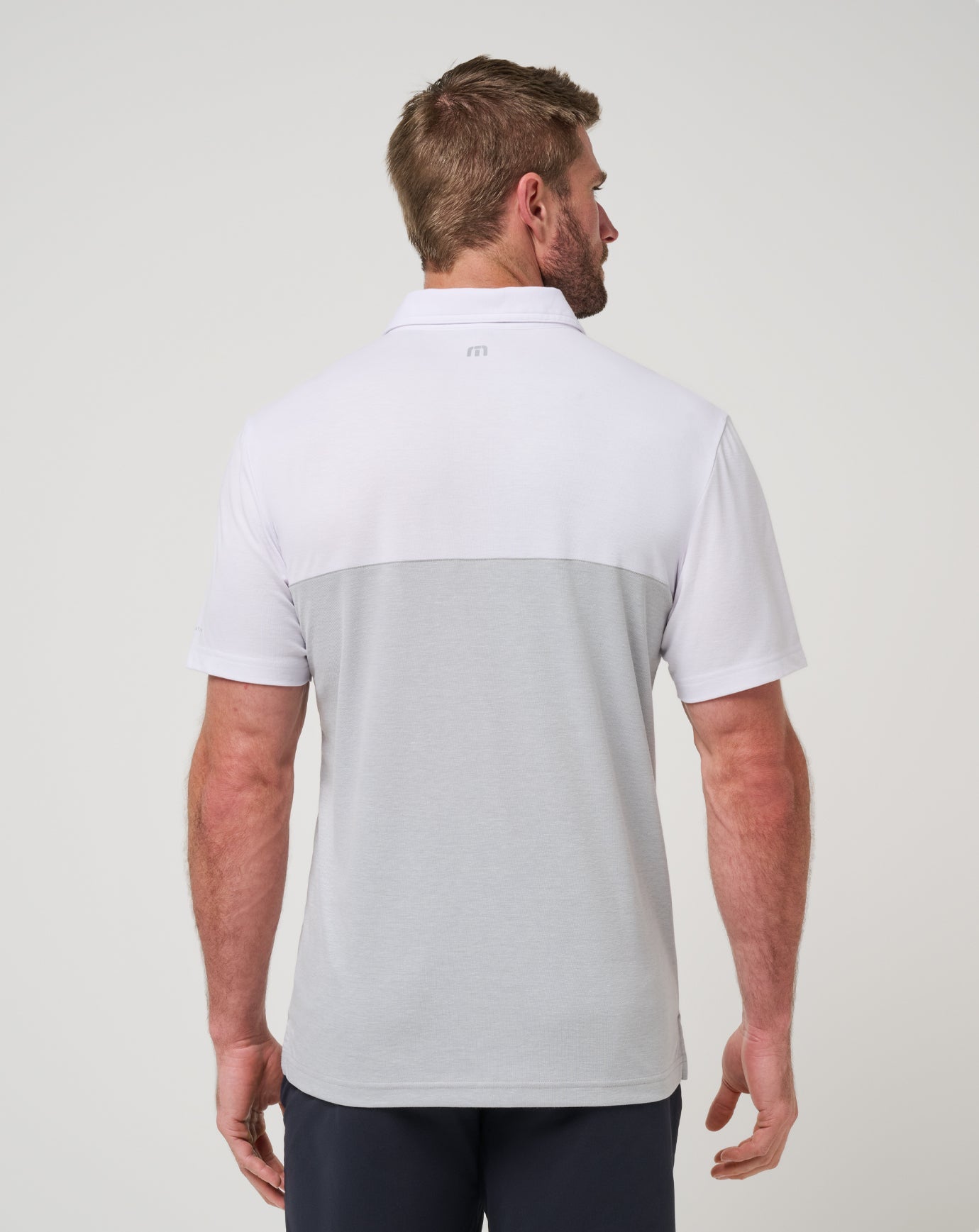 White/Heather Grey Travis Mathew Iowa Drop Back Polo