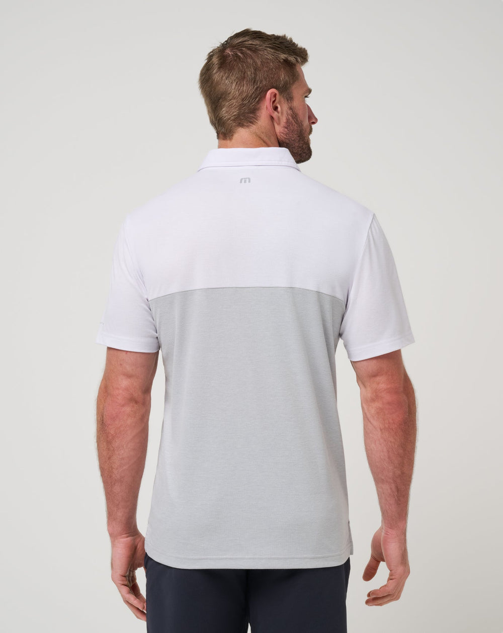 White/Heather Grey Travis Mathew Iowa Drop Back Polo