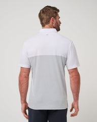 White/Heather Grey Travis Mathew Iowa Drop Back Polo