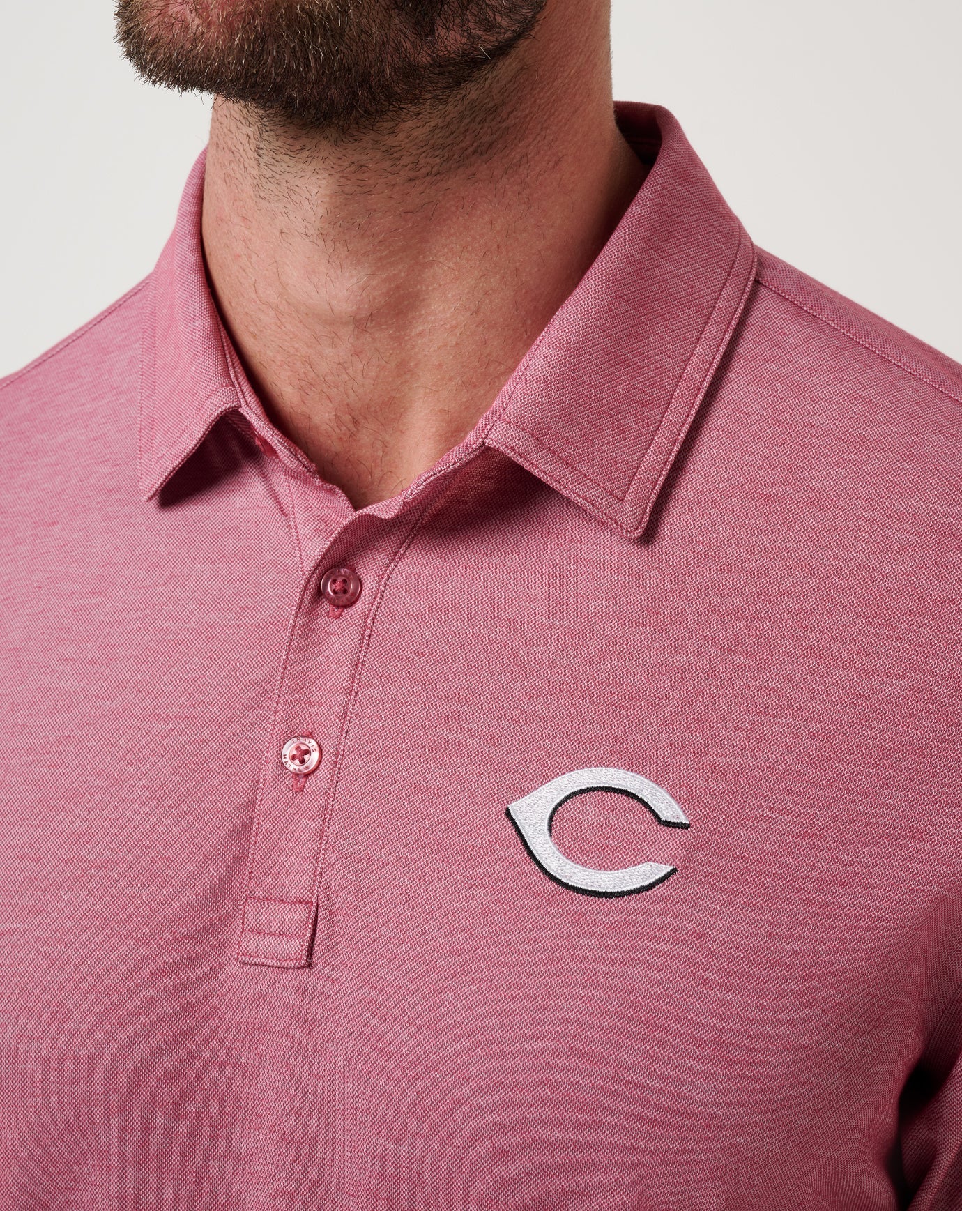 Heather Red Travis Mathew Cincinnati Reds Playoff Pitch Polo