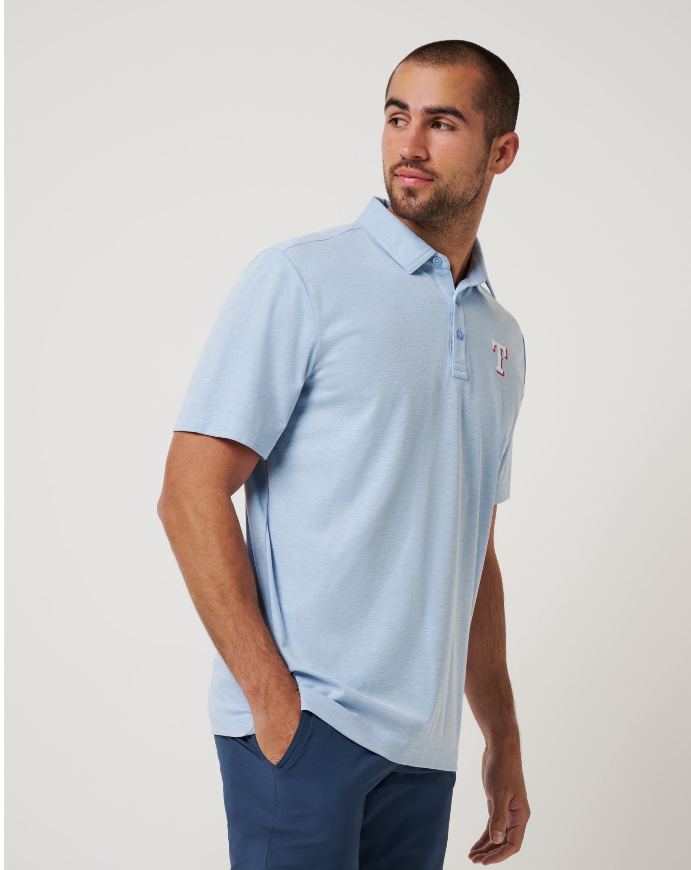 Heather Blue Travis Mathew Texas Rangers Playoff Pitch Polo