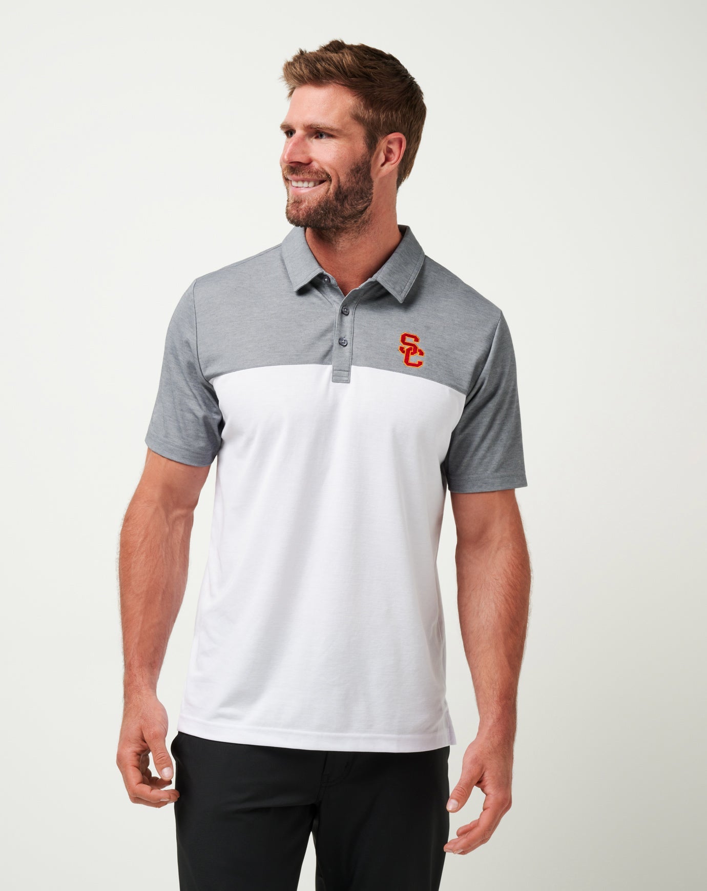 Heather Quiet Shade/White Travis Mathew USC The Rudds 2.0 Polo