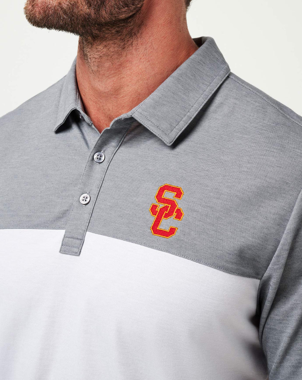 Heather Quiet Shade/White Travis Mathew USC The Rudds 2.0 Polo
