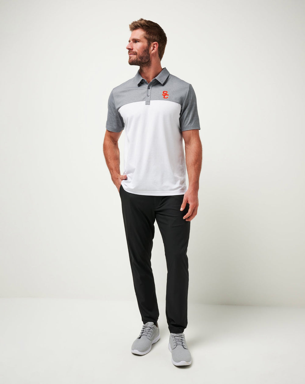 Heather Quiet Shade/White Travis Mathew USC The Rudds 2.0 Polo