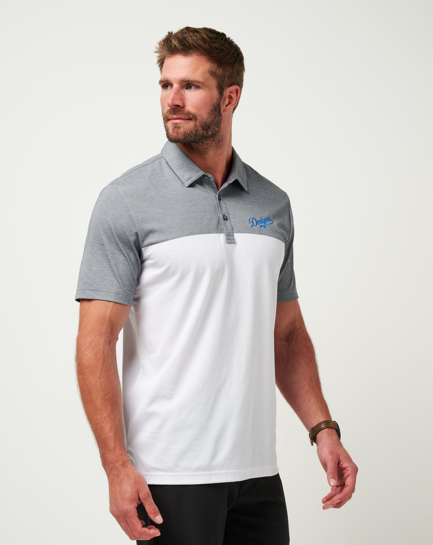 Heather Quiet Shade/White Travis Mathew Los Angeles Dodgers The Rudds 2.0 Polo