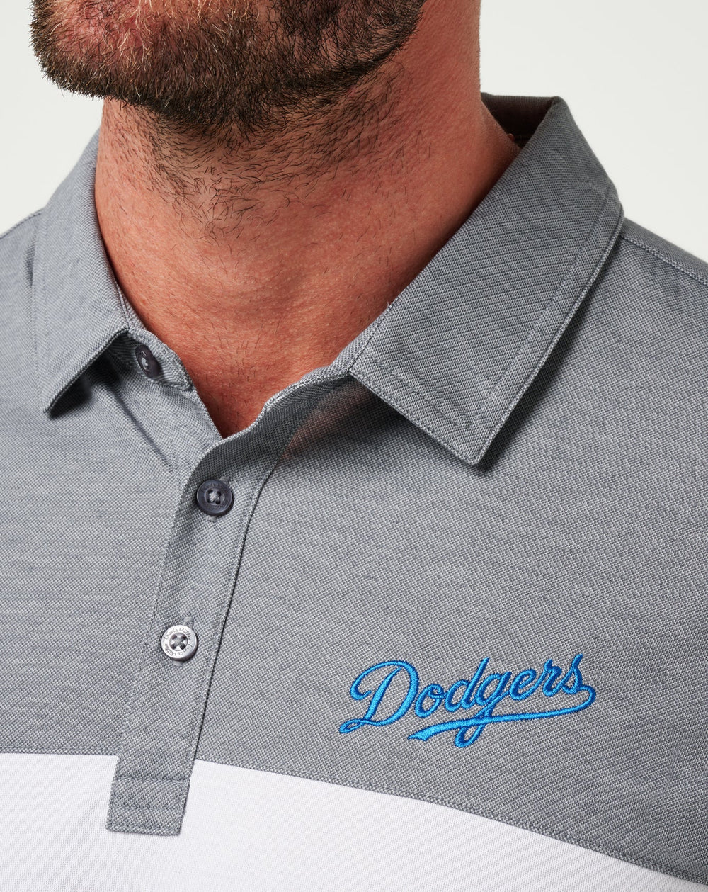 Heather Quiet Shade/White Travis Mathew Los Angeles Dodgers The Rudds 2.0 Polo