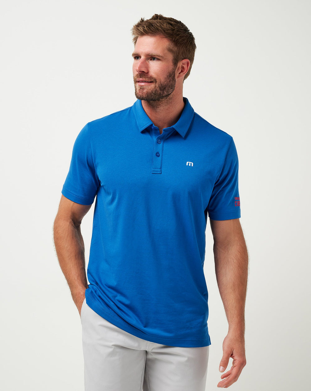 Classic Blue Travis Mathew Chicago Cubs Club Rules Polo